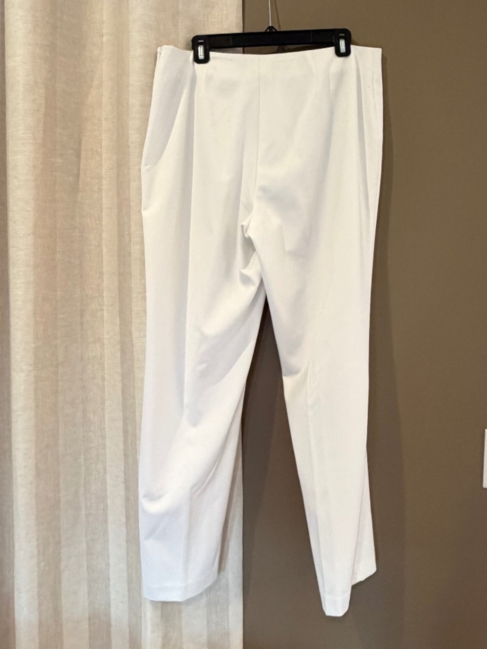 Talbots White Lined Classic Side Zip Slim Pants, Size 14 - Picture 6 of 14